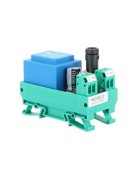 Woertz 45220C/2 Miniature Regulated Power Supply th 35 230v ac 24vdc